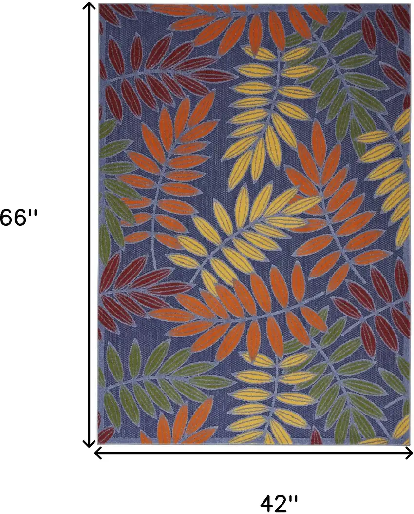 Orange Green and Blue Indoor Outdoor Area Rug Photo 3