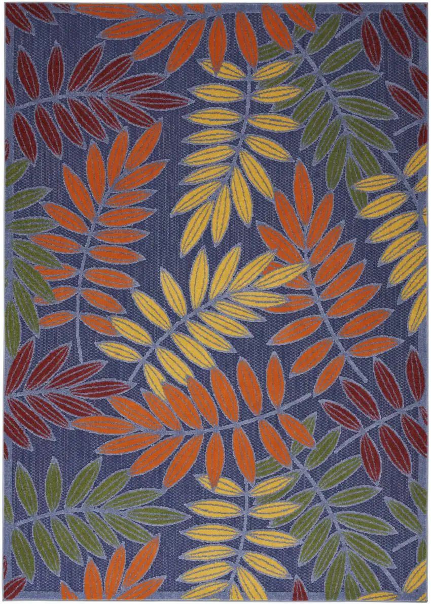Orange Green And Blue Indoor Outdoor Area Rug Photo 1
