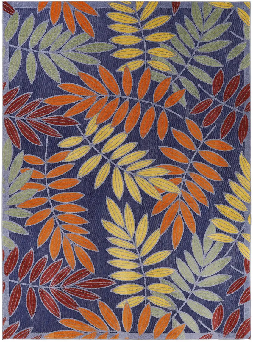 Orange Green and Blue Indoor Outdoor Area Rug Photo 2