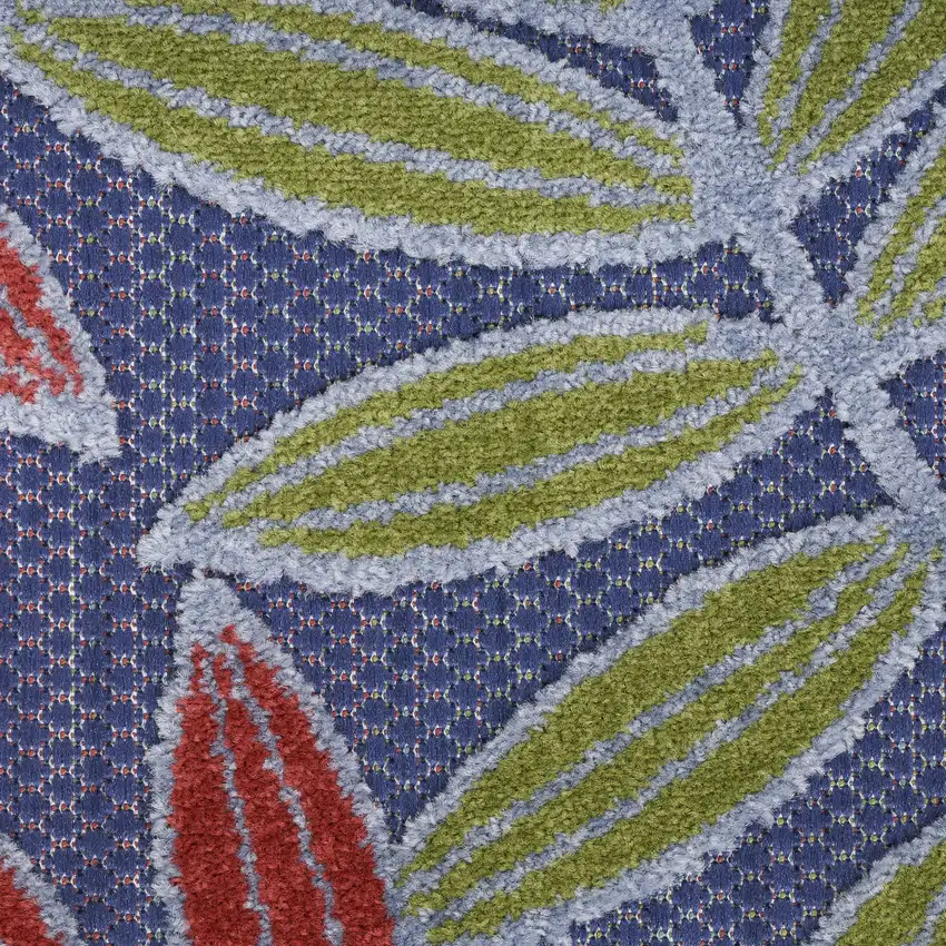 Orange Green And Blue Indoor Outdoor Area Rug Photo 9