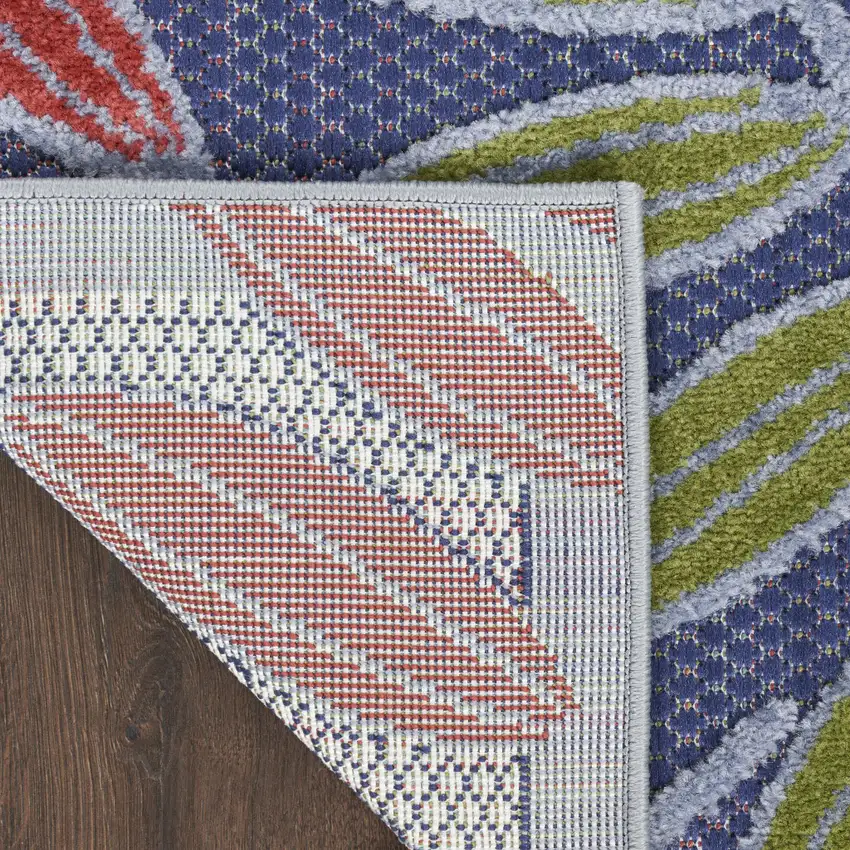 Orange Green And Blue Indoor Outdoor Area Rug Photo 7