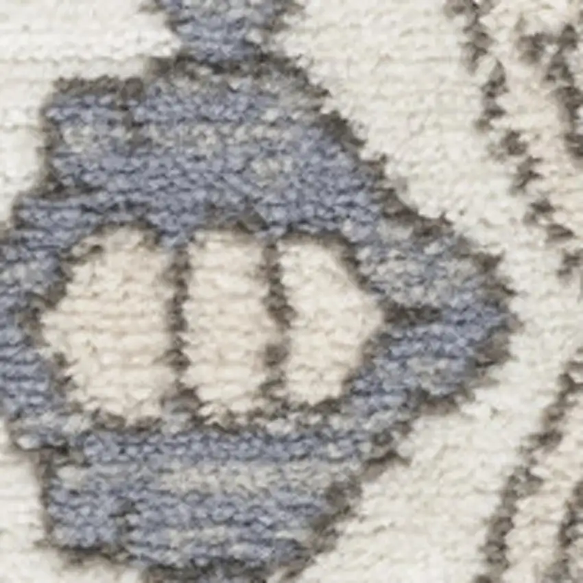 Cream Floral Power Loom Area Rug Photo 2