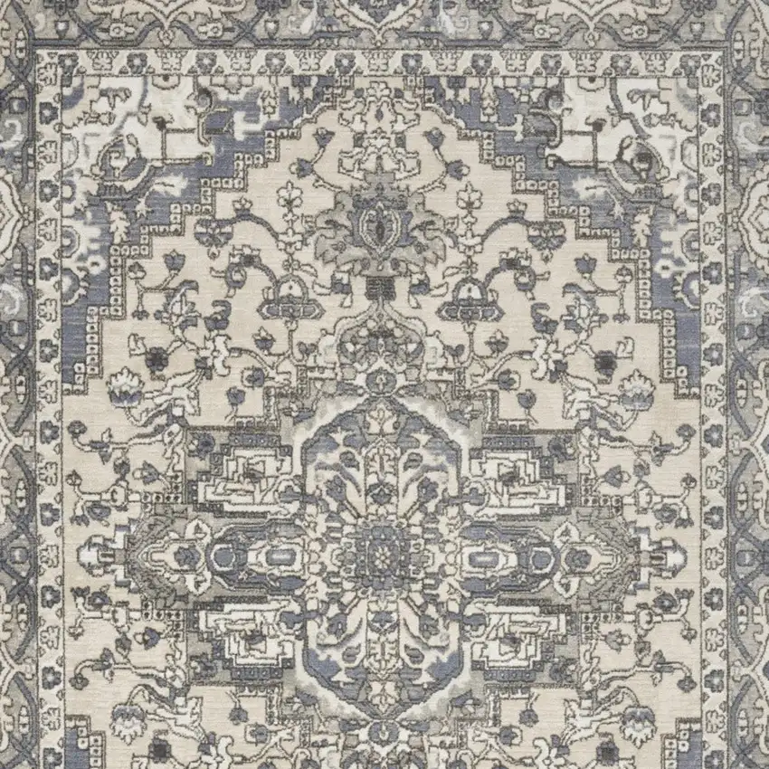 Cream Floral Power Loom Area Rug Photo 8