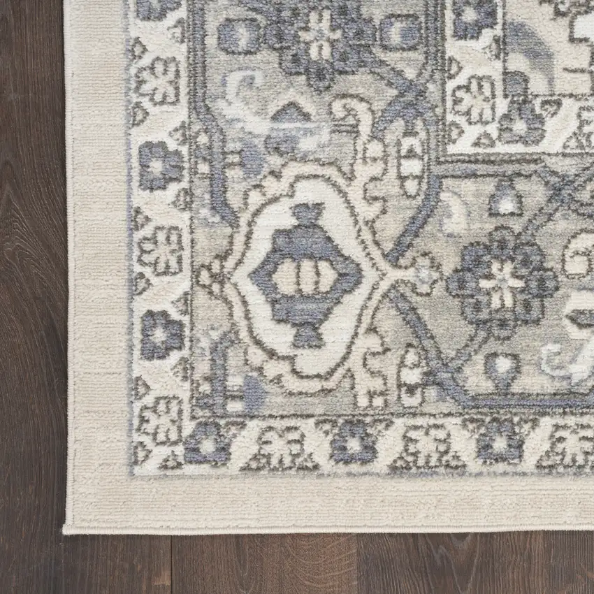 Cream Floral Power Loom Area Rug Photo 9