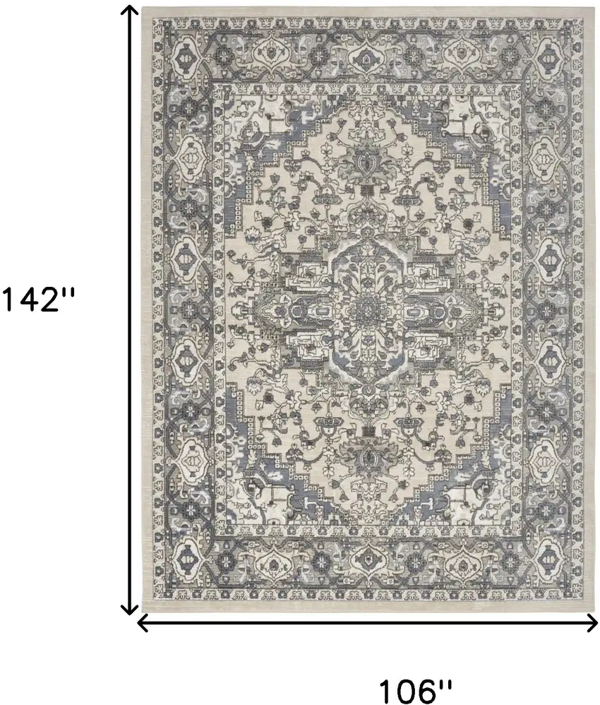 Cream Floral Power Loom Area Rug Photo 3