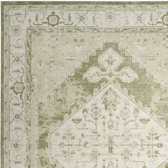 Cream Floral Power Loom Distressed Area Rug Photo 8