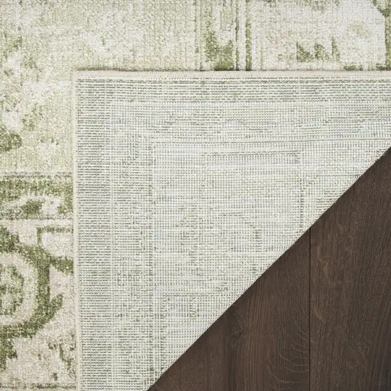 Cream Floral Power Loom Distressed Area Rug Photo 9