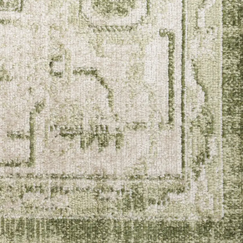 Cream Floral Power Loom Distressed Area Rug Photo 4