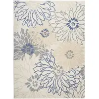 Photo of Cream Floral Power Loom Distressed Area Rug