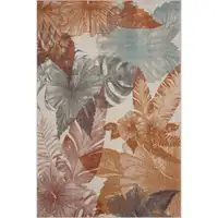 Photo of Cream Floral Stain Resistant Indoor Outdoor Area Rug