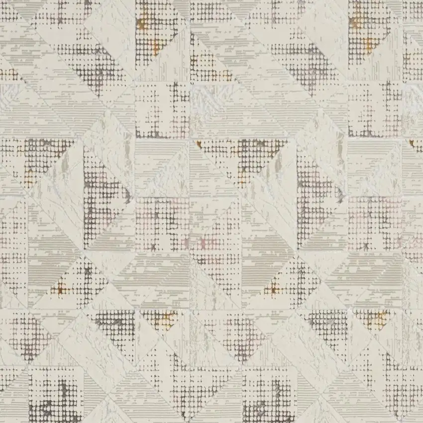 Cream Geometric Area Rug Photo 3