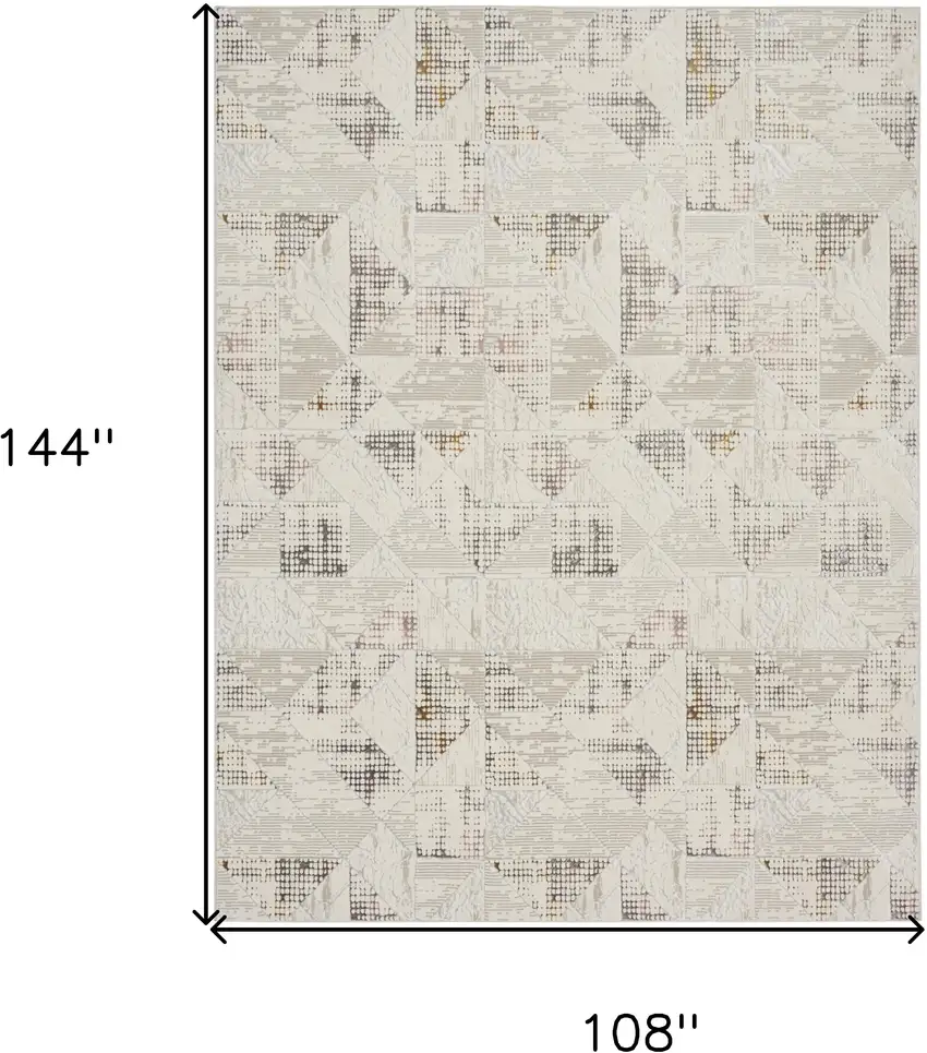 Cream Geometric Area Rug Photo 3