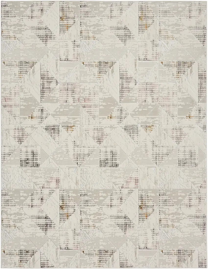 Cream Geometric Area Rug Photo 2