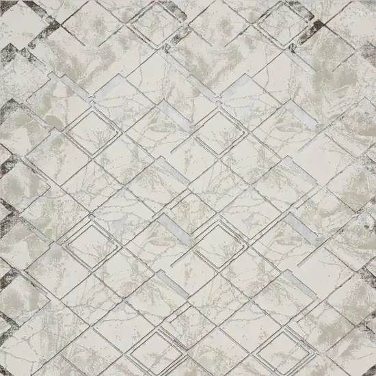 Cream Geometric Area Rug Photo 3