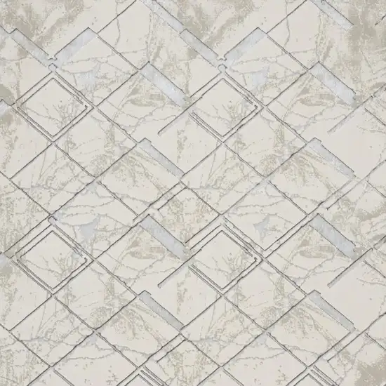 Cream Geometric Area Rug Photo 2