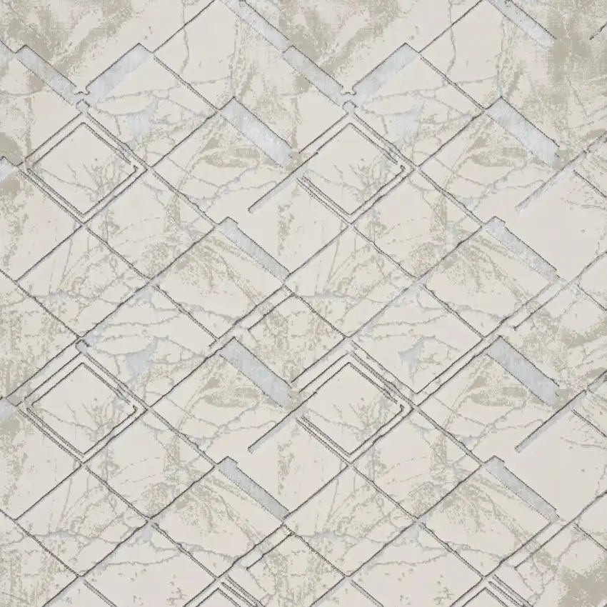 Cream Geometric Area Rug Photo 2