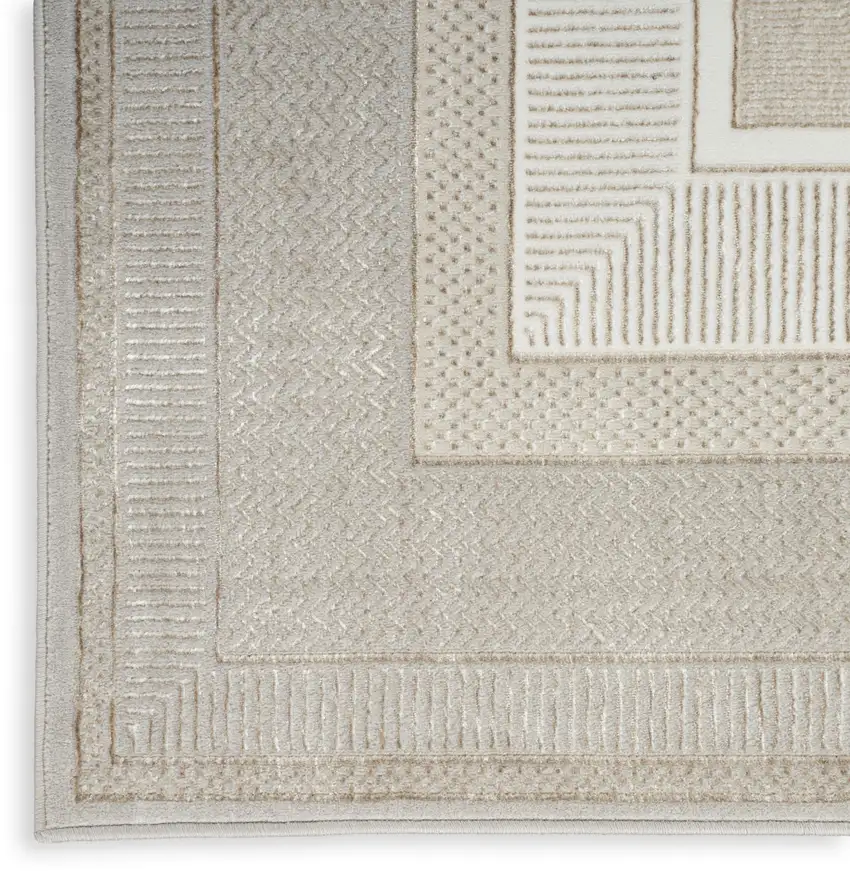 Cream Geometric Area Rug Photo 8