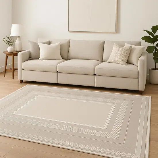 Cream Geometric Area Rug Photo 1