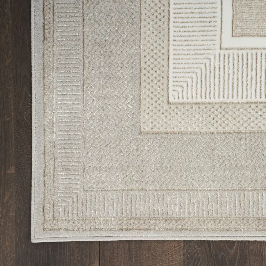 Cream Geometric Area Rug Photo 9
