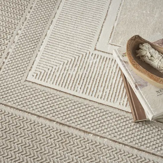 Cream Geometric Area Rug Photo 9