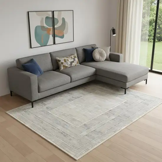 Cream Geometric Area Rug Photo 1