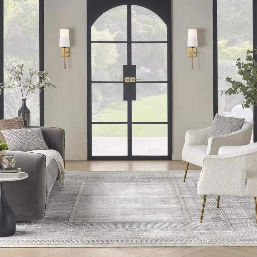 Cream Geometric Area Rug Photo 7