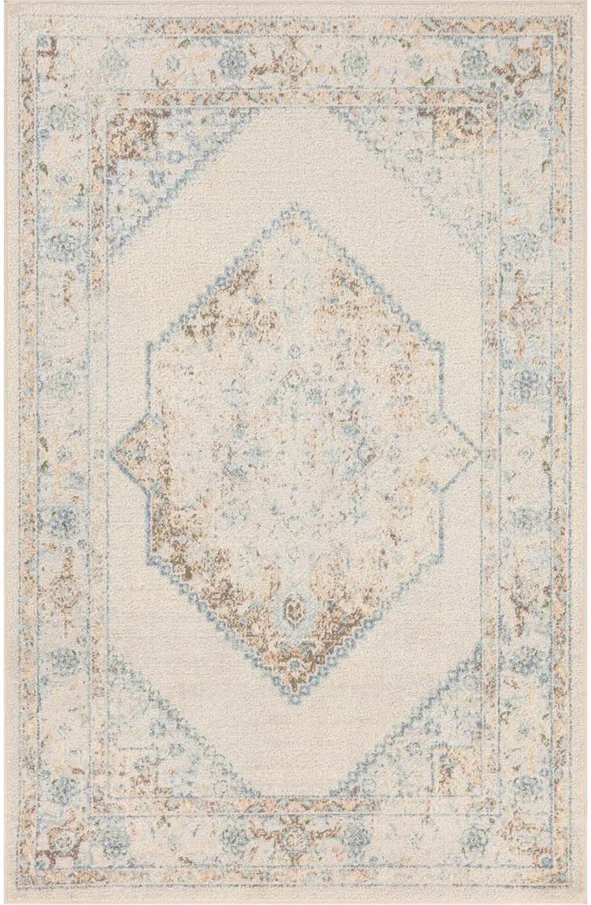Cream Geometric Area Rug Photo 2