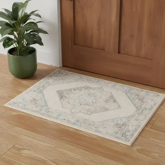 Cream Geometric Area Rug Photo 1