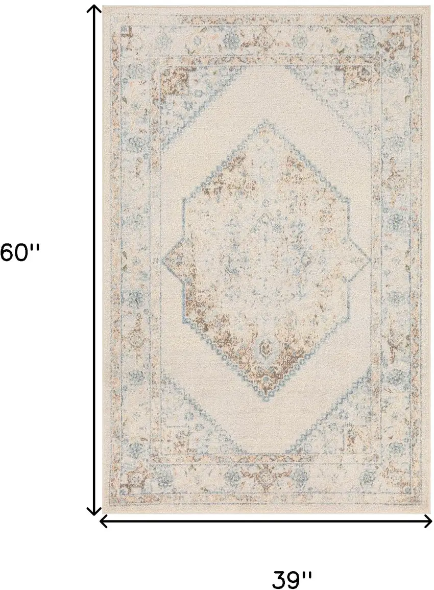 Cream Geometric Area Rug Photo 3