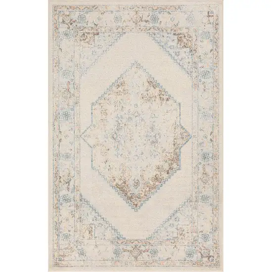 Cream Geometric Area Rug Photo 8