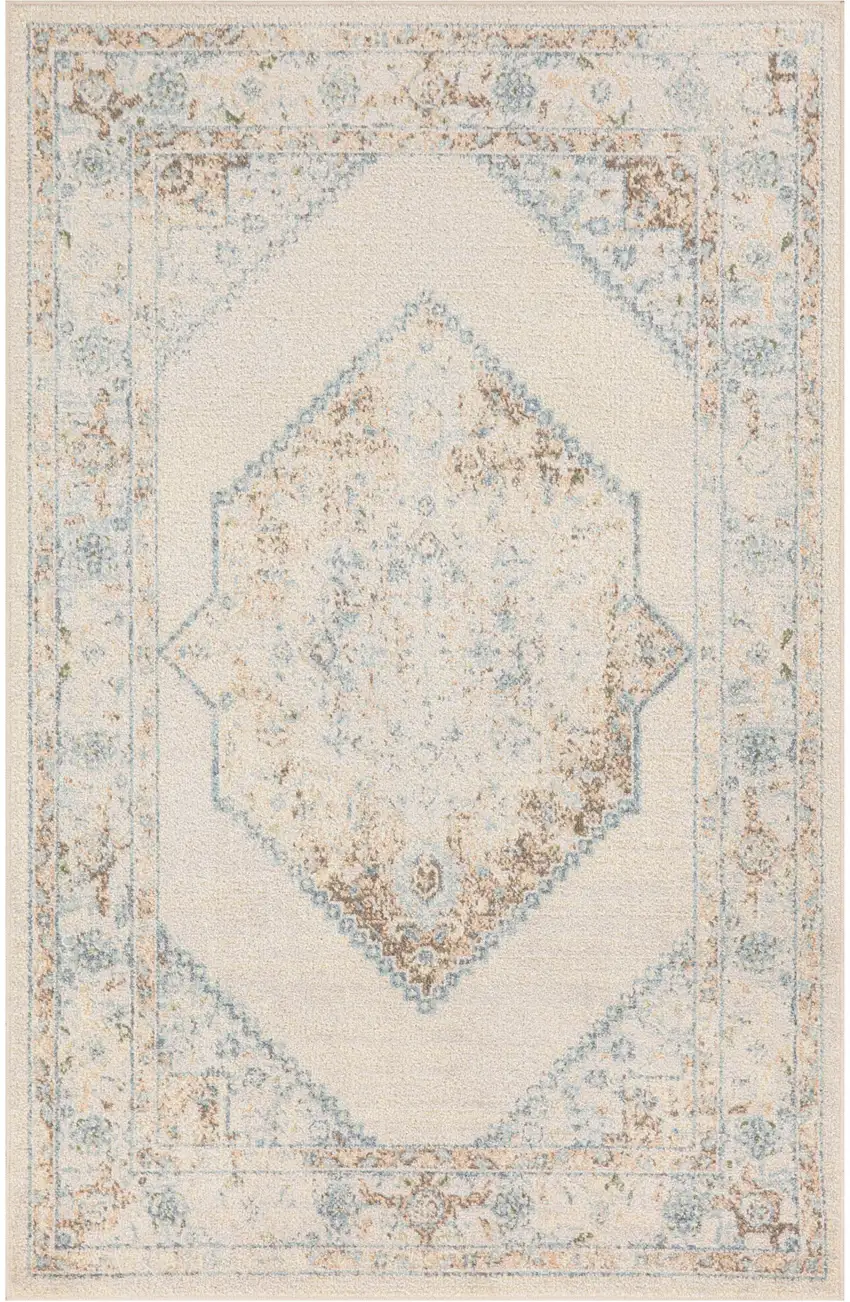 Cream Geometric Area Rug Photo 8
