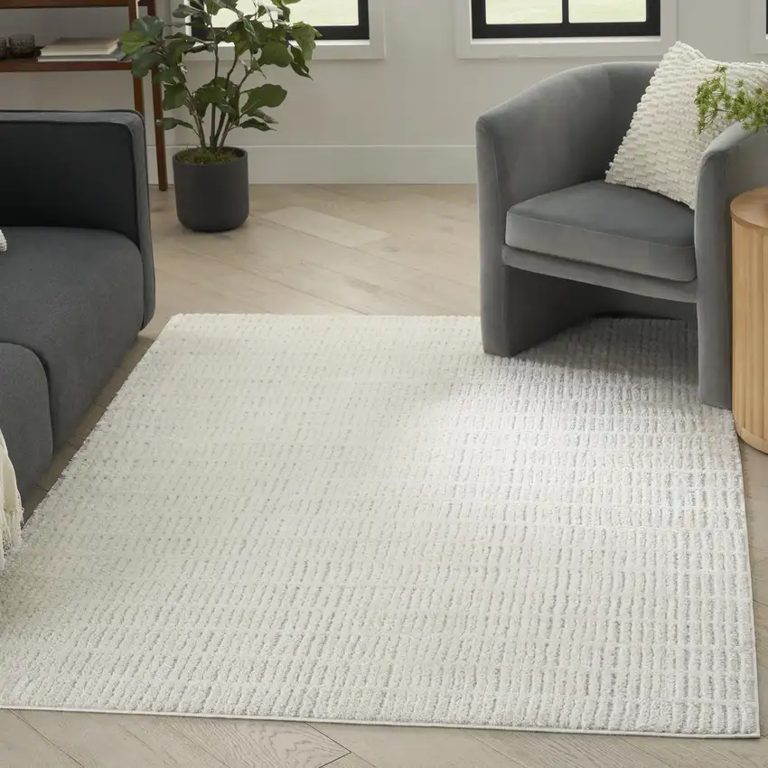 Cream Geometric Area Rug Photo 5