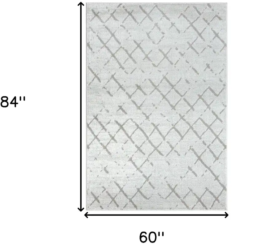 Cream Geometric Area Rug Photo 7