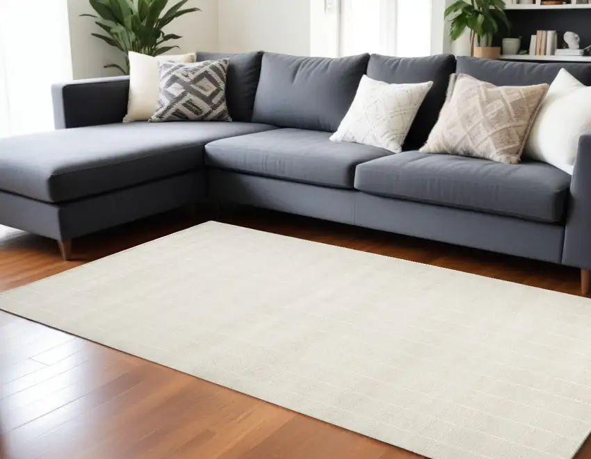 Cream Geometric Area Rug Photo 1