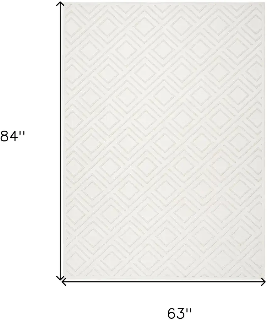 Cream Geometric Area Rug Photo 3