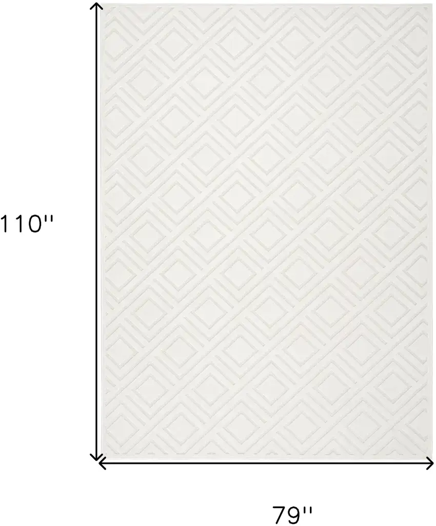 Cream Geometric Area Rug Photo 3