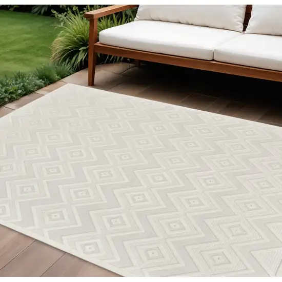 Cream Indoor Outdoor Area Rug Photo 2