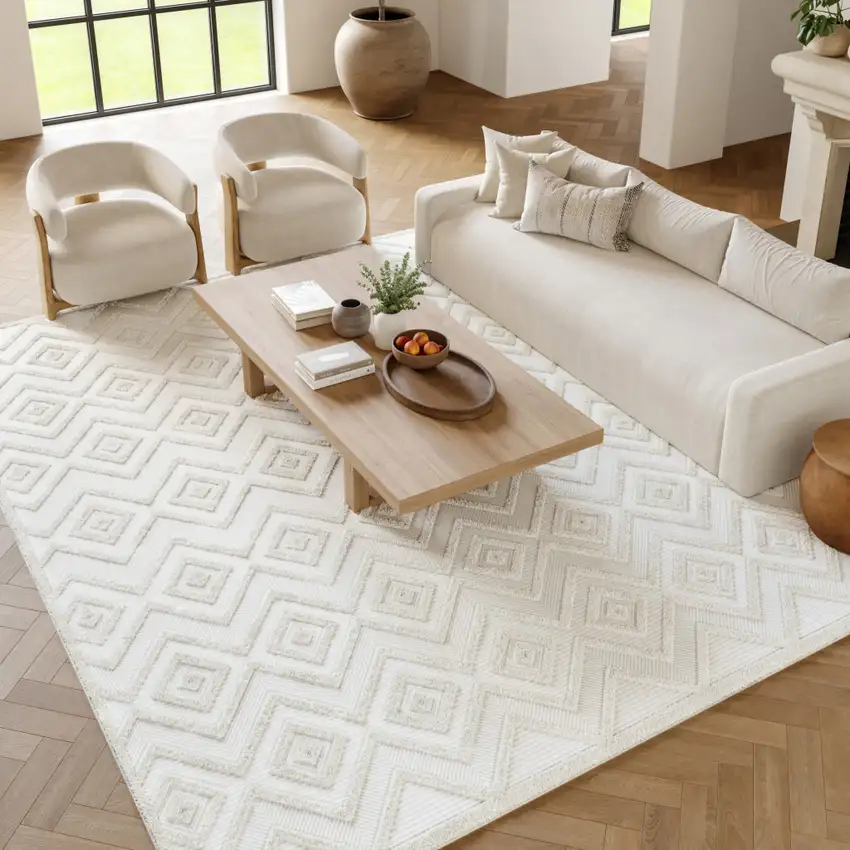 Cream Indoor Outdoor Area Rug Photo 6