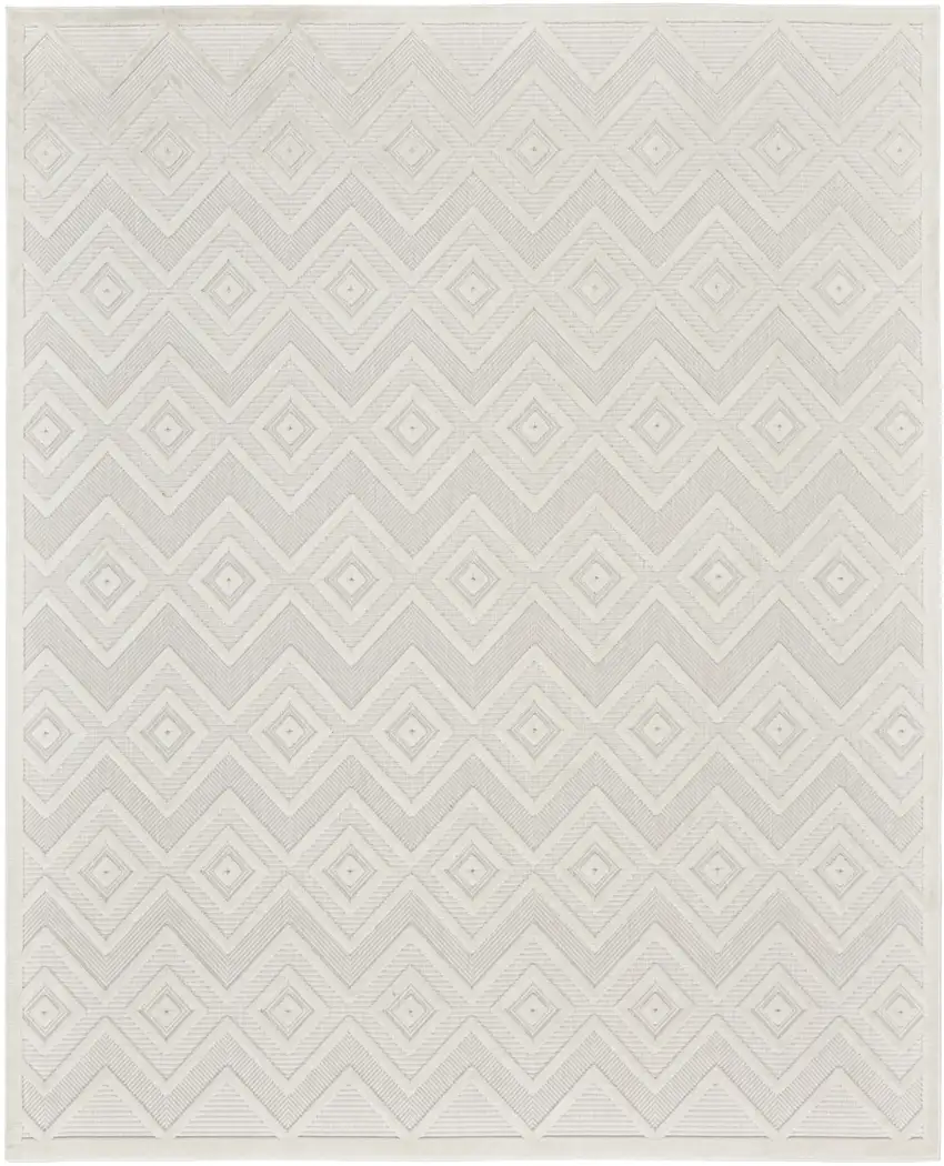 Cream Indoor Outdoor Area Rug Photo 9