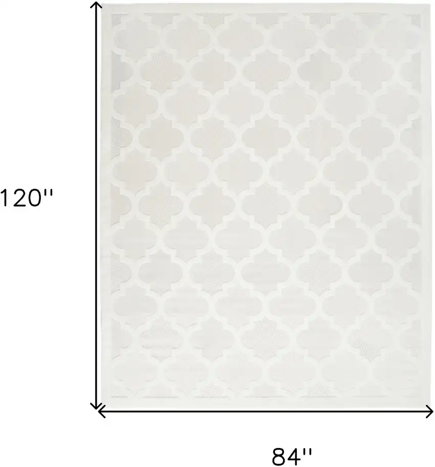Cream Geometric Flatweave Area Rug Photo 6