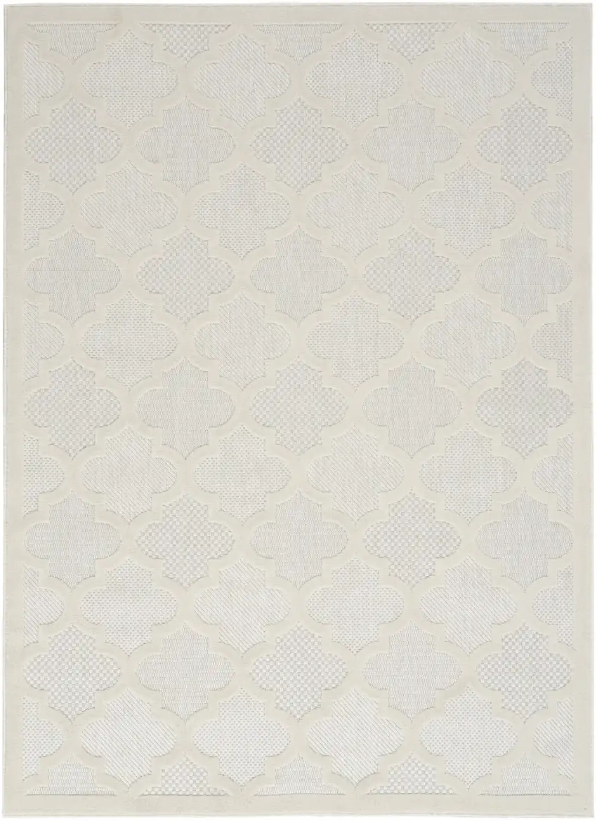 Cream Geometric Flatweave Area Rug Photo 1
