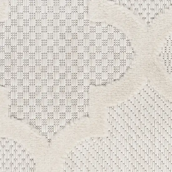 Cream Geometric Flatweave Area Rug Photo 9