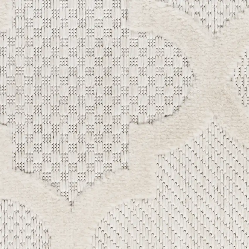 Cream Geometric Flatweave Area Rug Photo 9