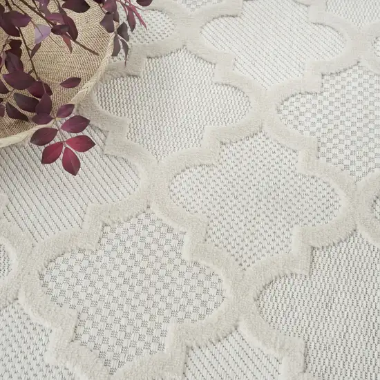 Cream Geometric Flatweave Area Rug Photo 8