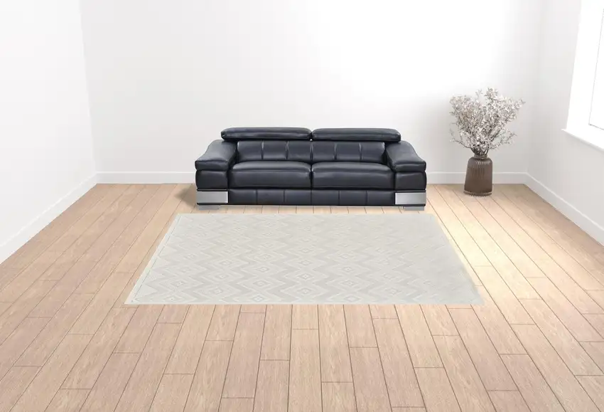 Cream Geometric Flatweave Area Rug Photo 2