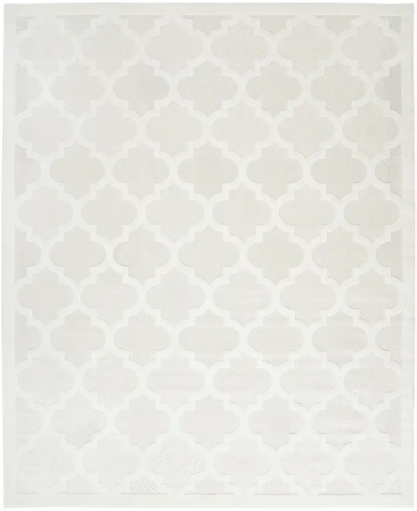 Ivory And White Indoor Outdoor Area Rug Photo 3