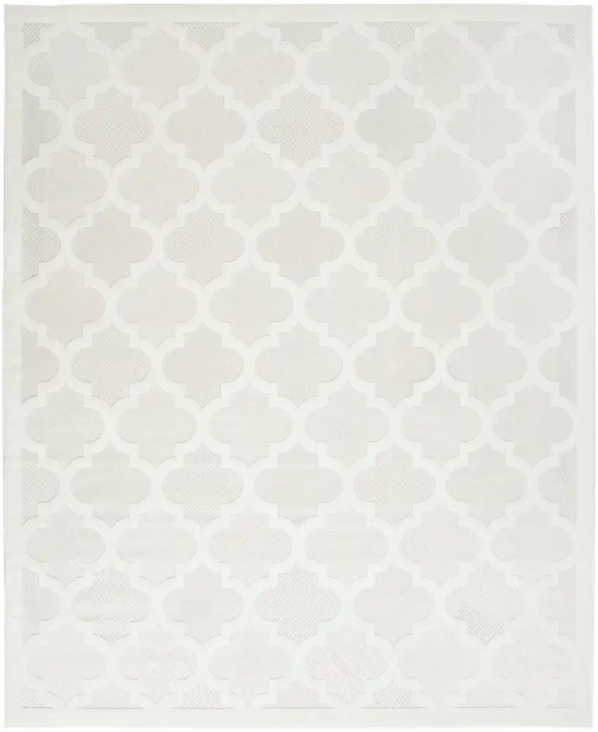 Ivory And White Indoor Outdoor Area Rug Photo 1