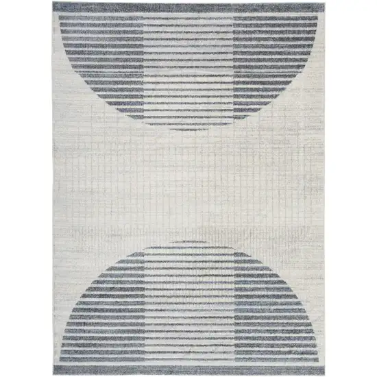 Cream Geometric Power Loom Area Rug Photo 7