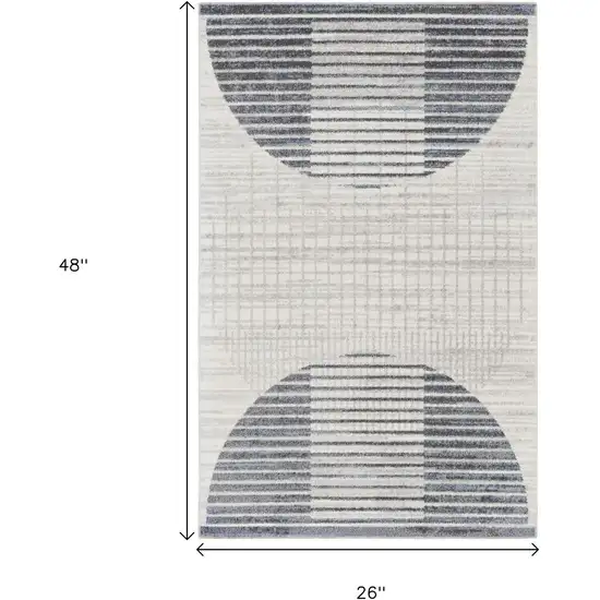 Cream Geometric Power Loom Area Rug Photo 3