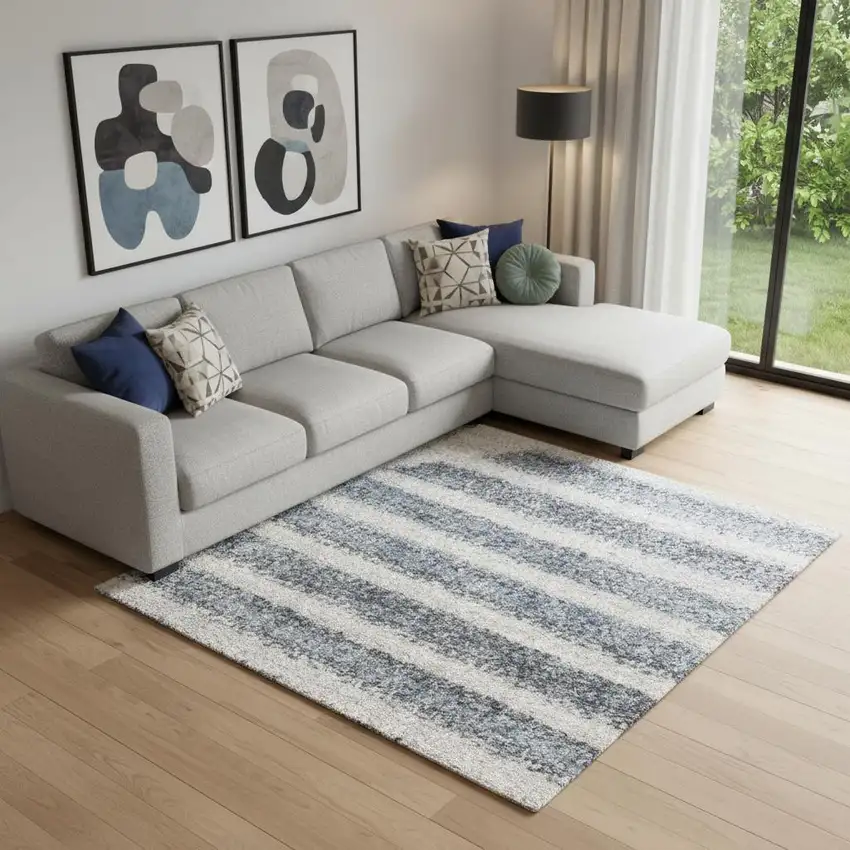 Cream Geometric Power Loom Area Rug Photo 1